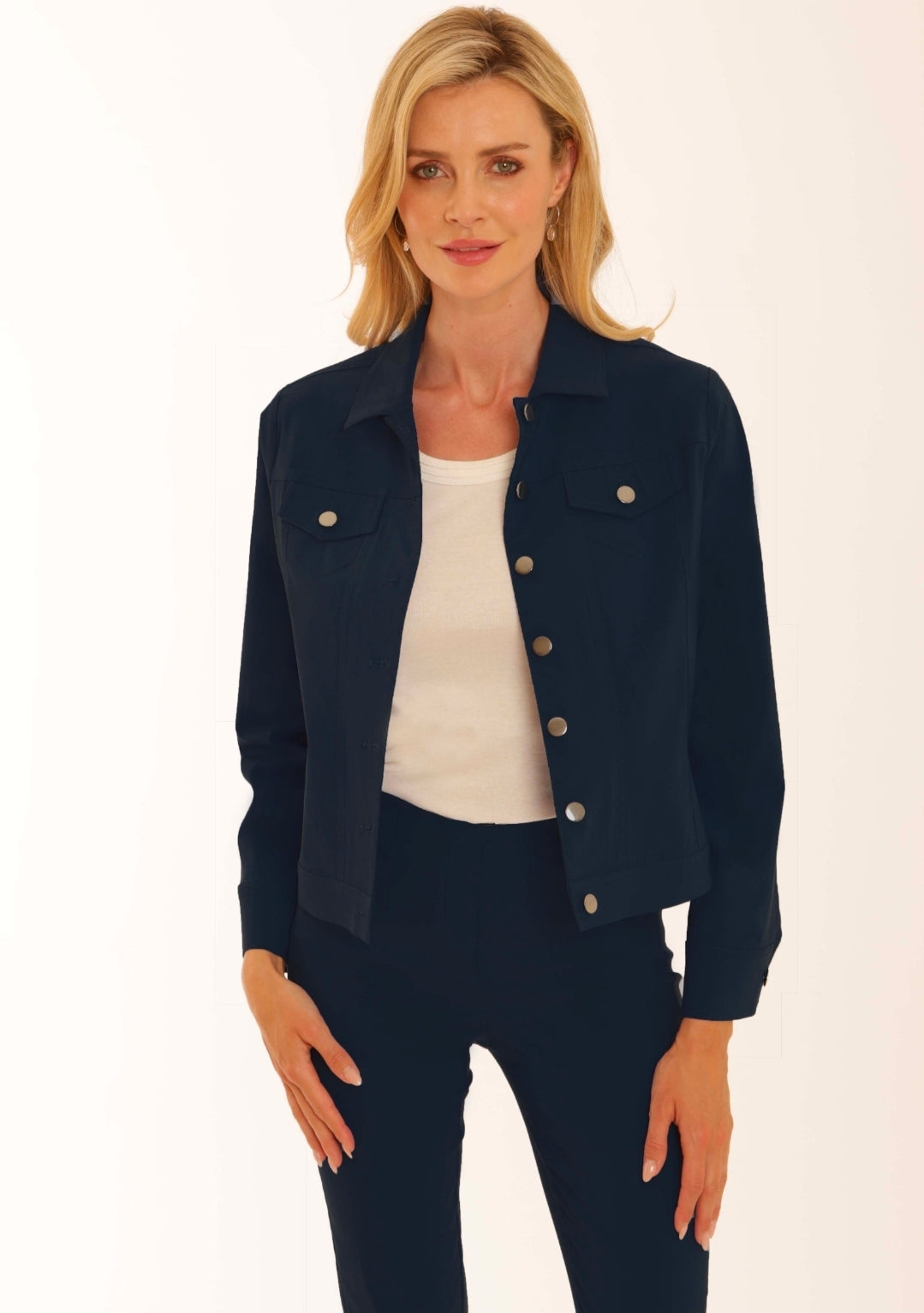 Pomodoro Bengaline Jean Jacket-Pomodoro-White finn