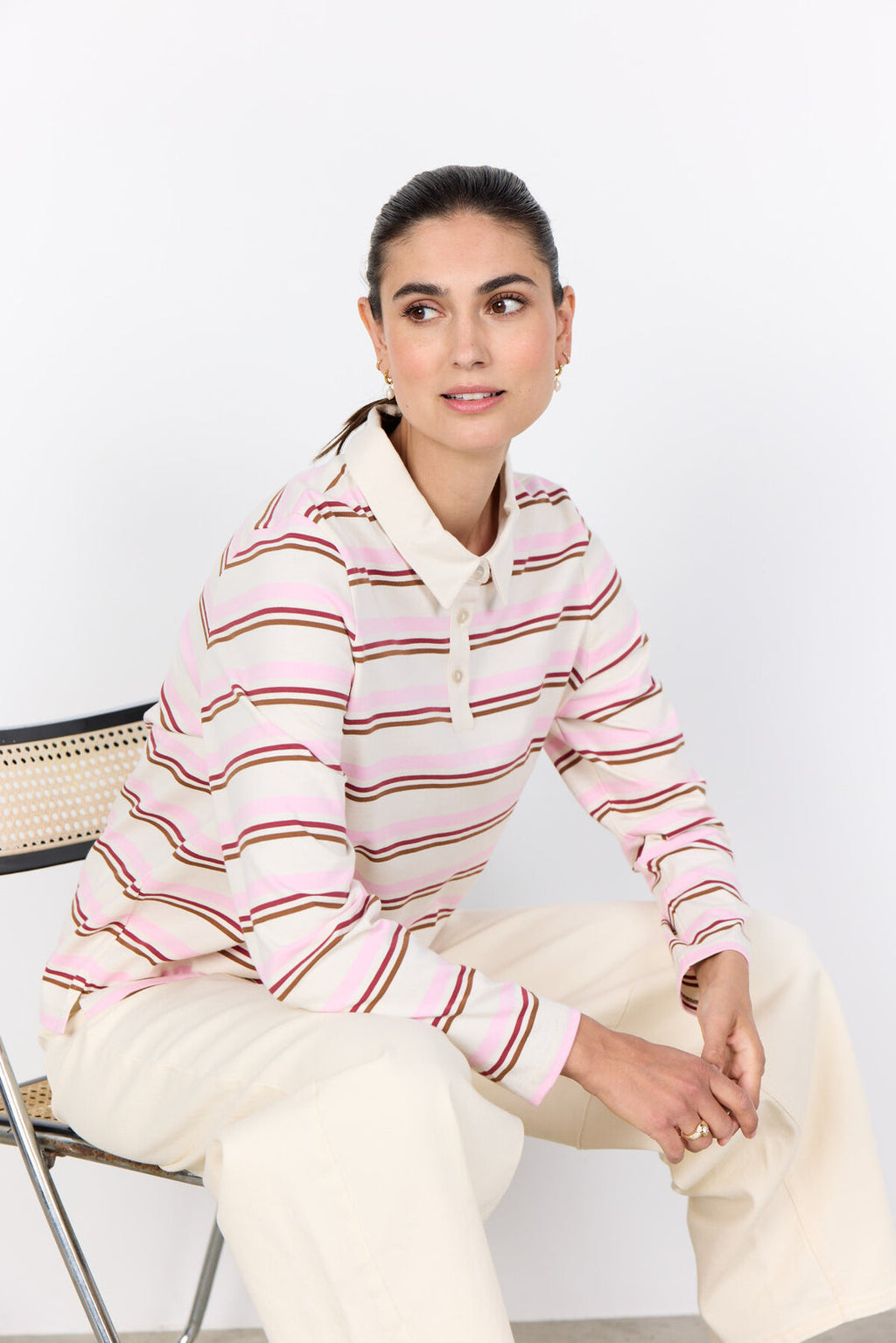 Soya Concept SC-BASE 2 Blouse Light pink-White finn -White finn