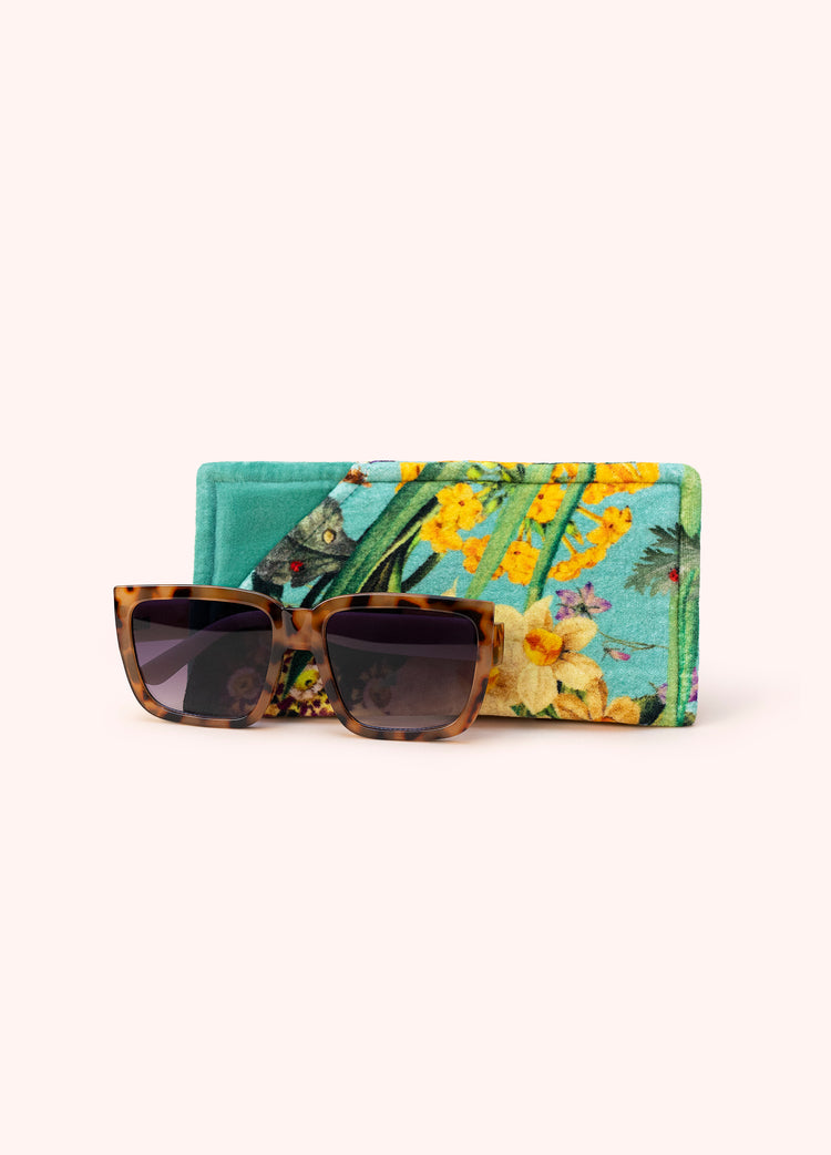 Powder Velvet Sunglasses Pouch - Spring Flora-Powder-White finn