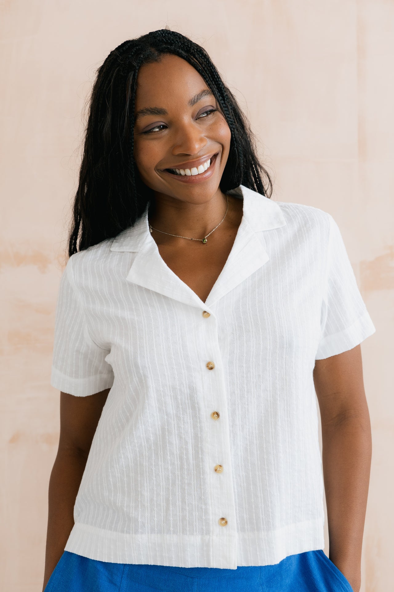 Lily and Me Pippa Embroidered Cotton Shirt White