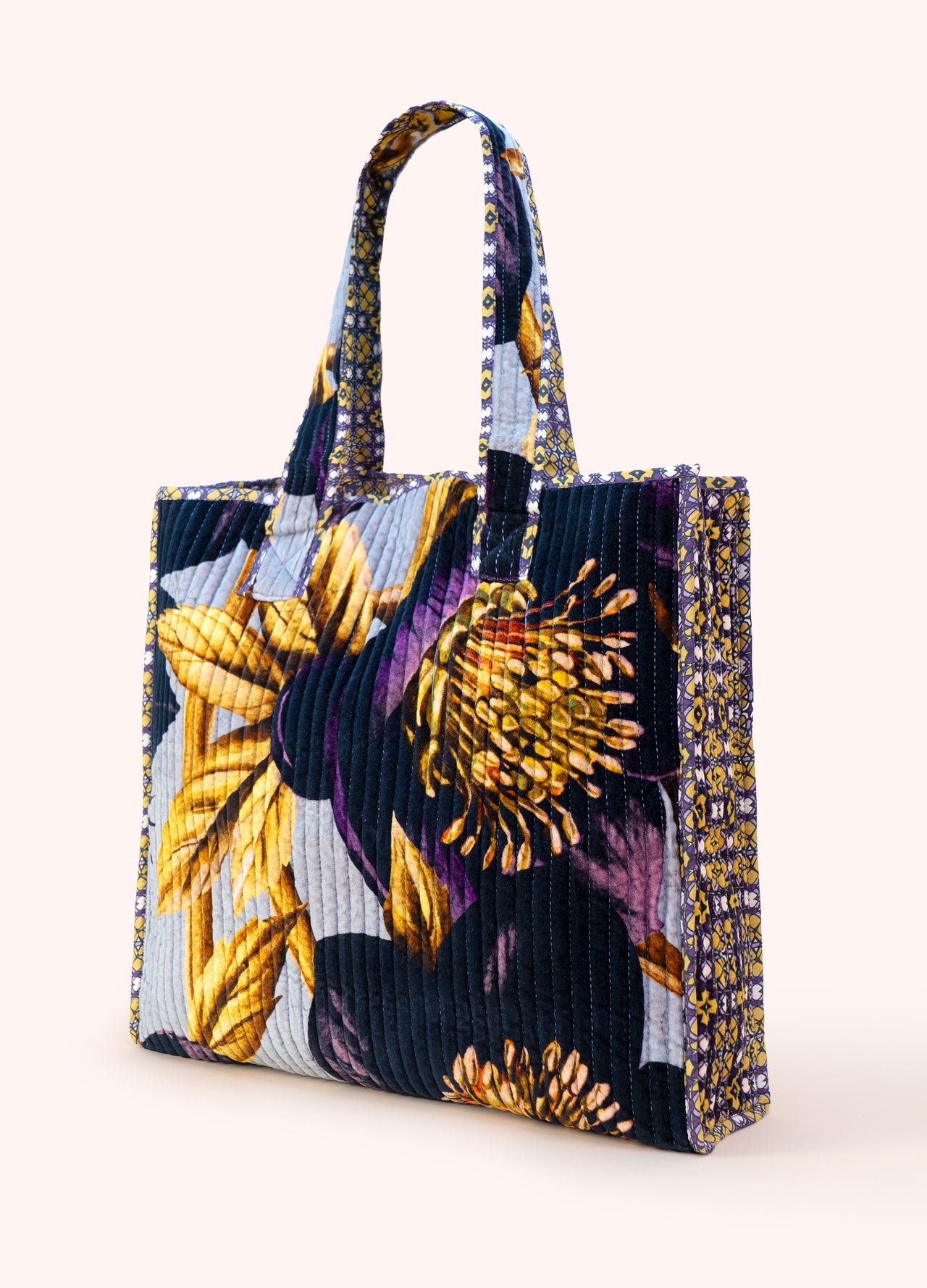 Powder Lux Velvet Quilted Tote - Hellebore