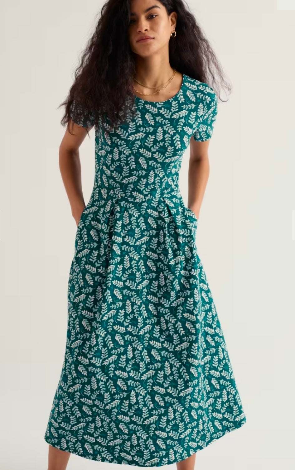 Seasalt Veronica Short Sleeve Midi Dress in GOTS-Certified Organic Cotton