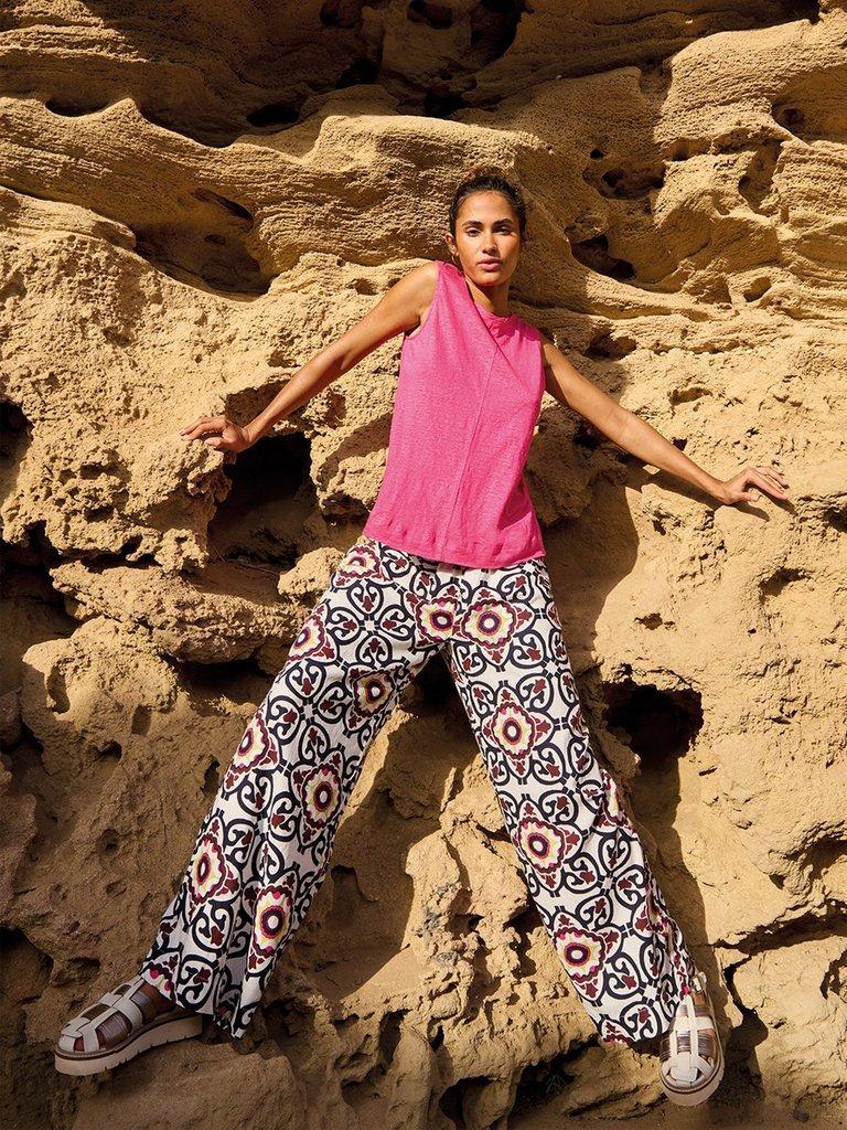 White Stuff Lucy Linen Blend Trousers-Trouser-White finn