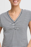 B young Bypandinna Striped Tee-Shirts & Tops-White finn