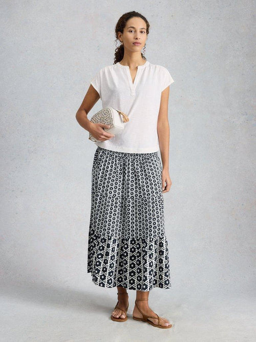 White Stuff NOLA NOTCH BRODERIE TEE