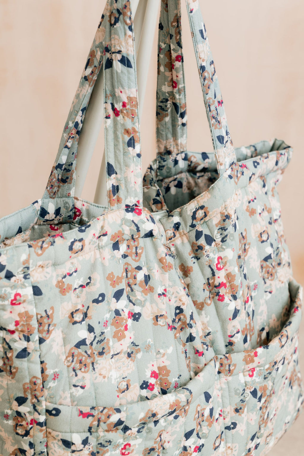 Lily and Me Ditsy Print Quilted Tote Bag Ocean