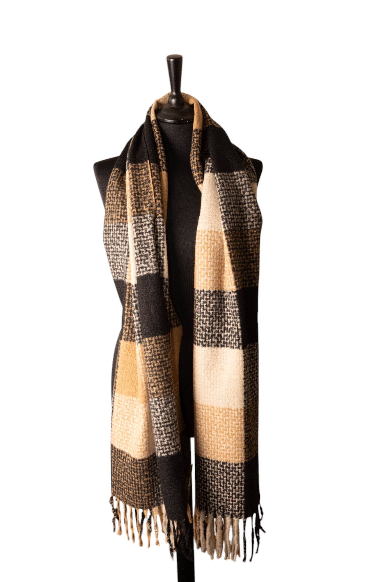 Jess and lou Checked Scarf-Jess and Lou-White finn