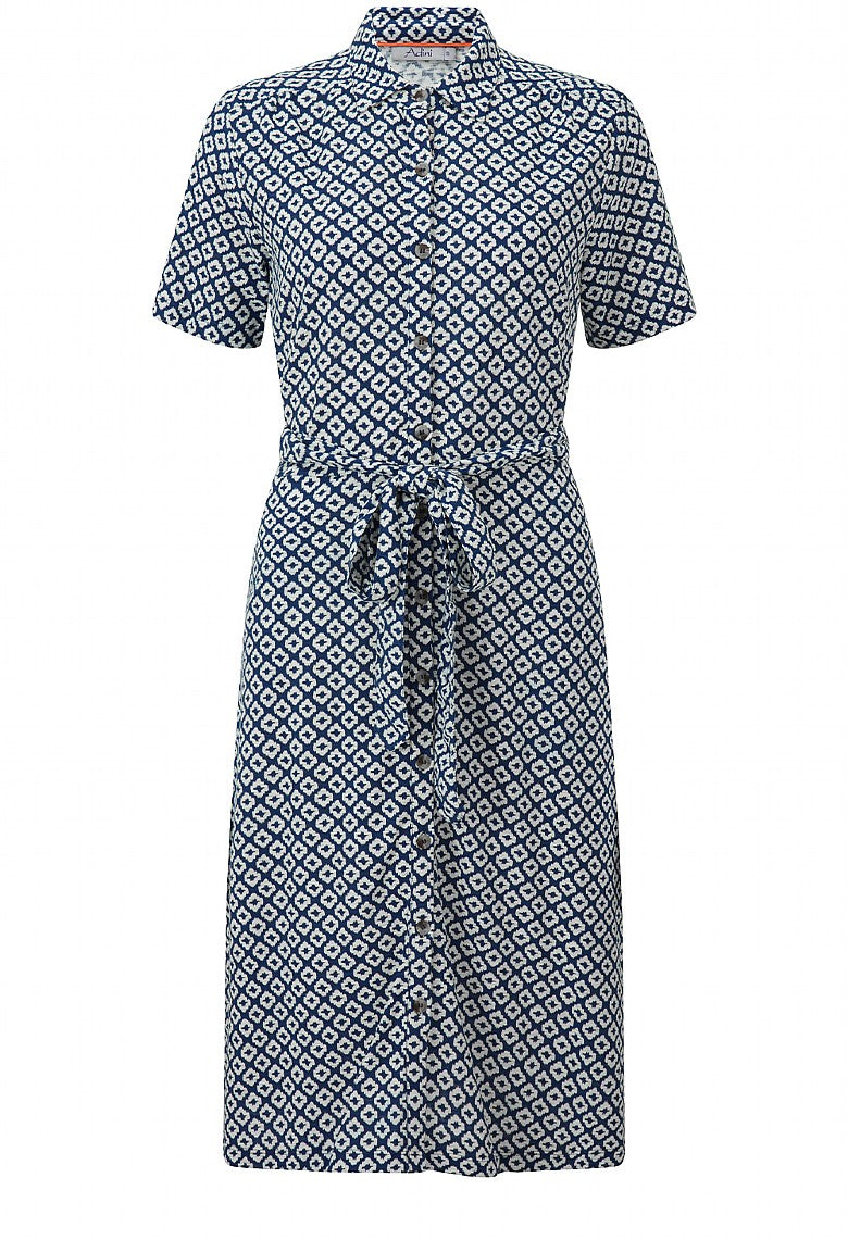 Adini Ikat Tile Bavrina Dress - Riviera-Adini-White finn