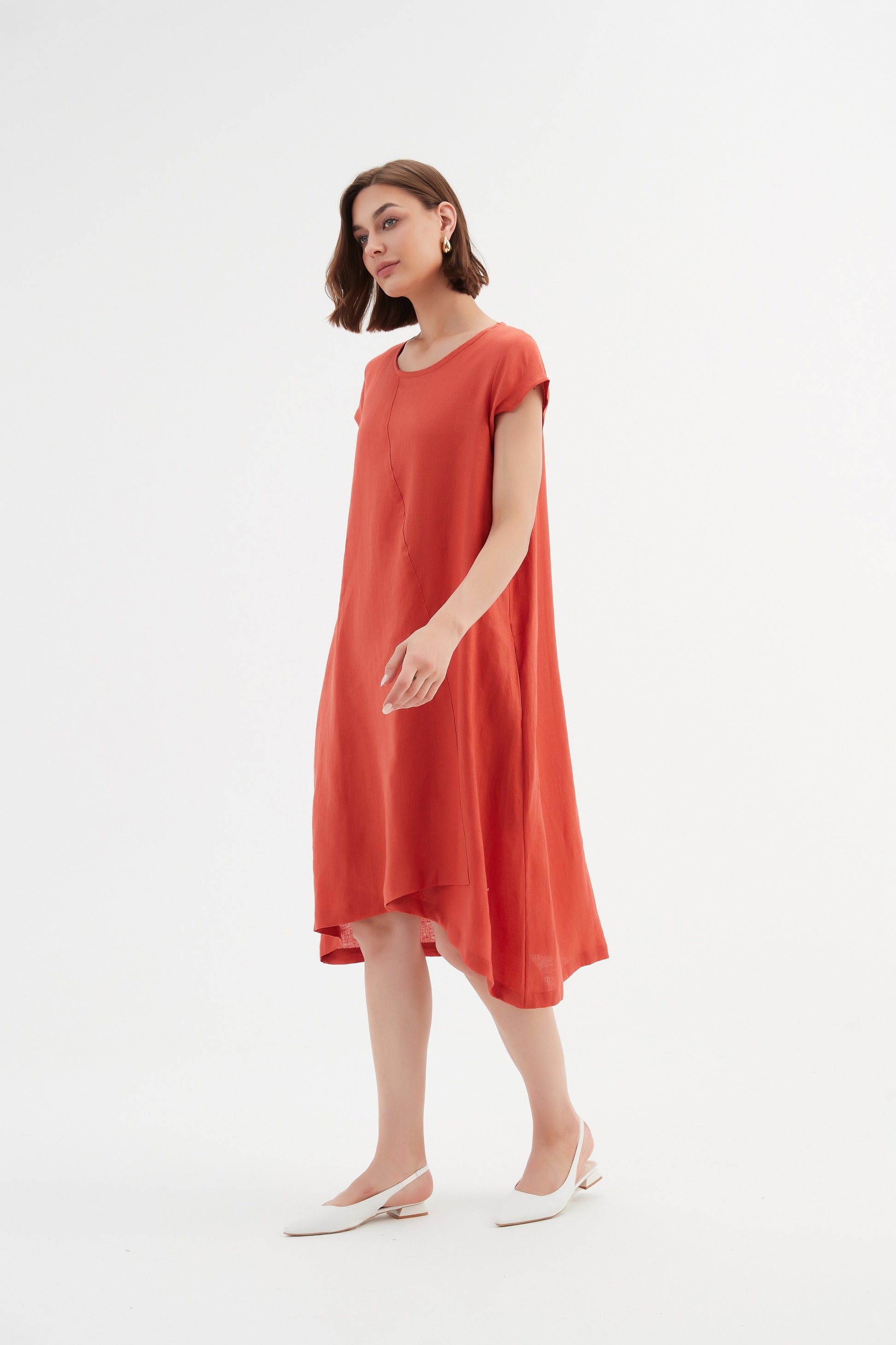 Tirelli Cross Front Detail Dress-White finn