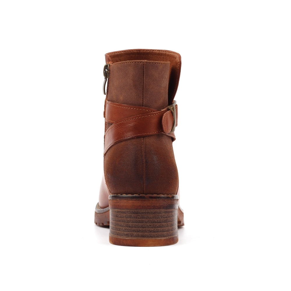 Lunar Demure Tan Ankle Boot-Footwear-White finn