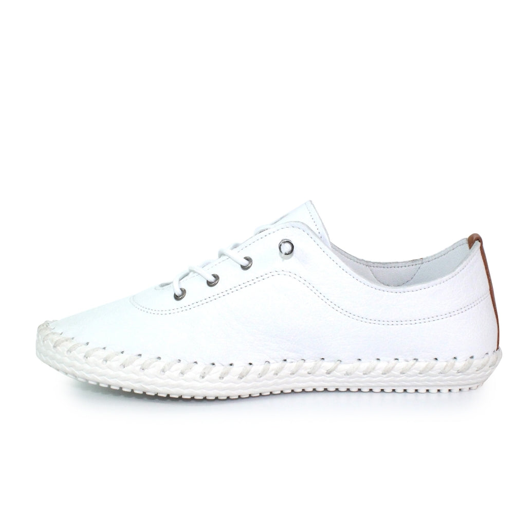 Lunar St. Ives White Leather Plimsoll-Lunar-White finn