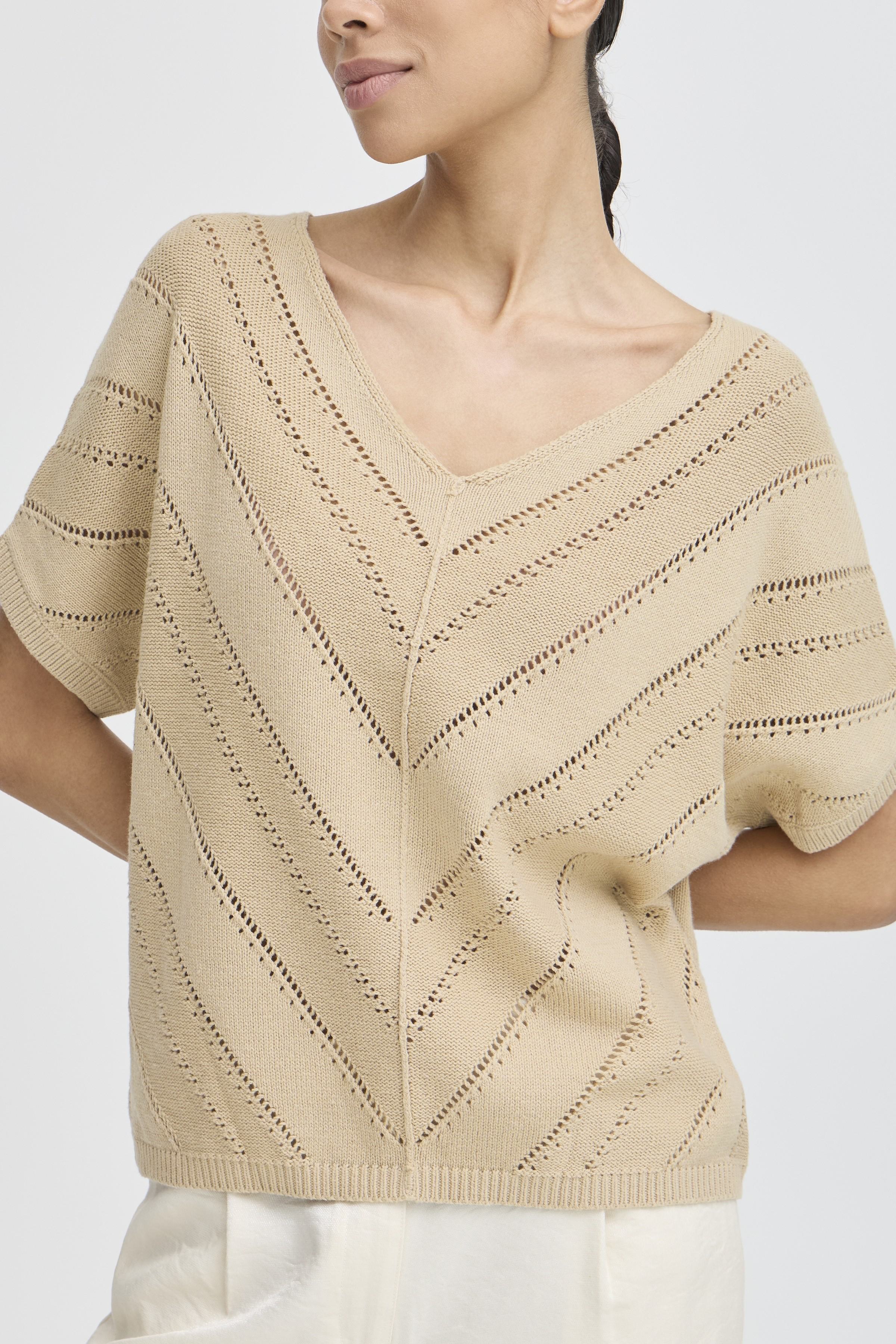 B young Bynajo V-Neck Jump-Knitwear-White finn
