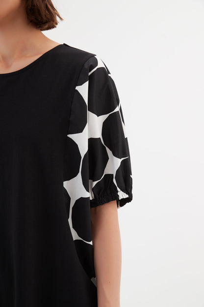Tirelli Puff Sleeve Combi Tee Black Spot.