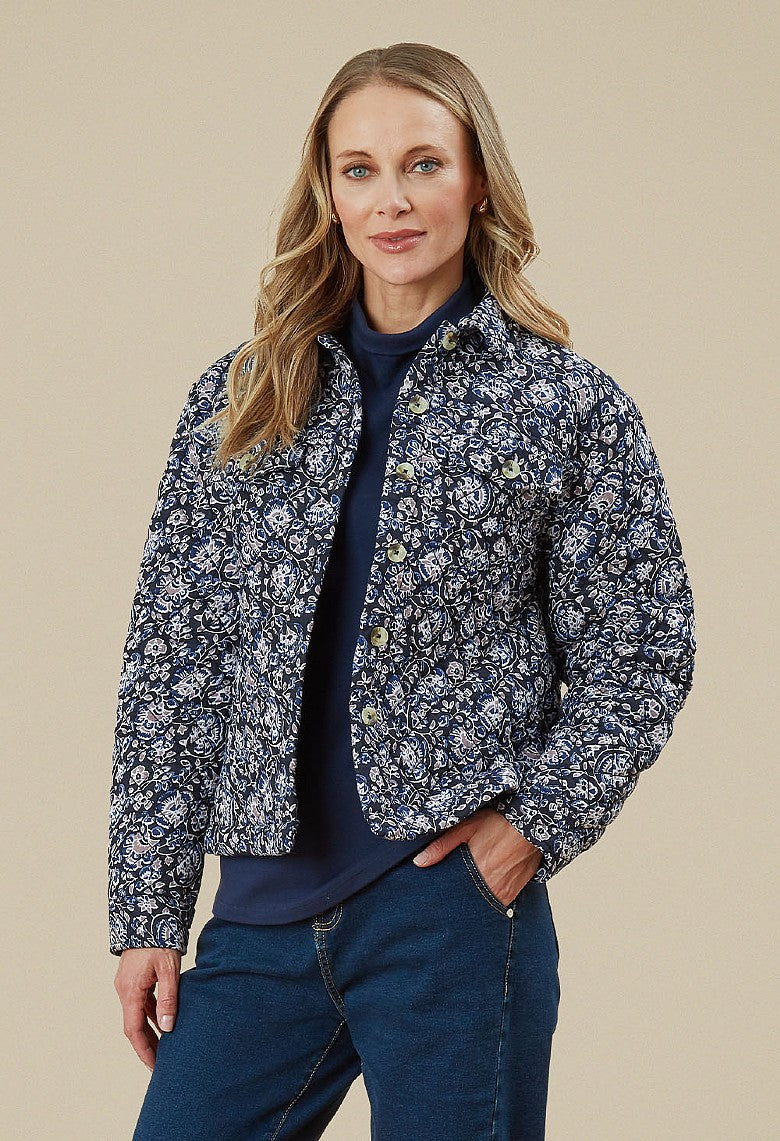 SHREE QUILTED SHACKET MARINA-Coats & Jackets-White finn