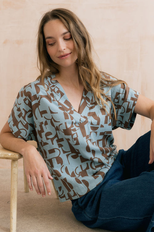 Lily and Me Orchard Linen Blend Shell Top Mocha-Shirts & Tops-8-