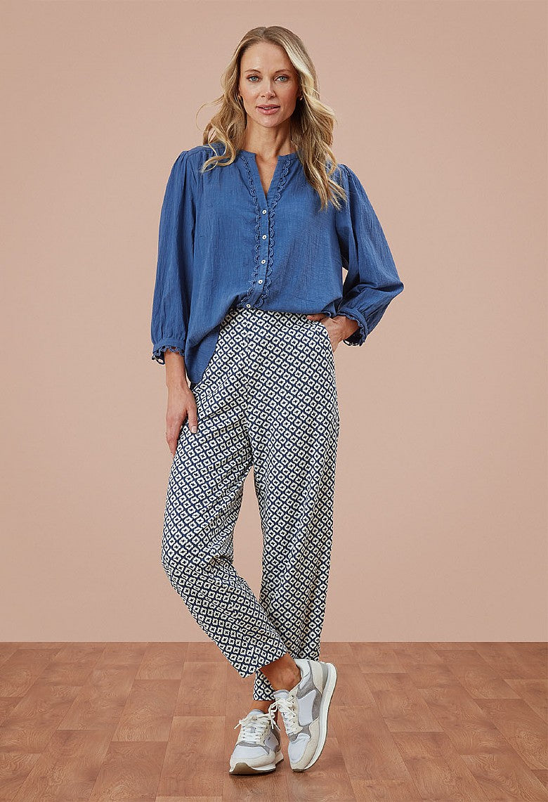 Adini Ikat Tile Mylee Trouser - Riviera-Adini-White finn