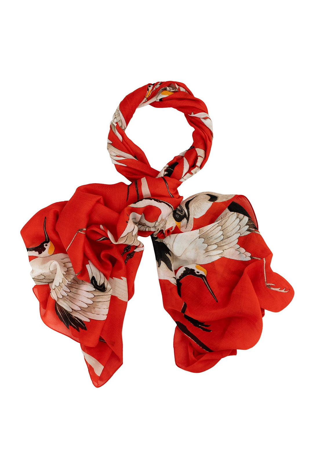 One Hundred Stars Stork Scarlet Scarf-One Hundred Stars-White finn
