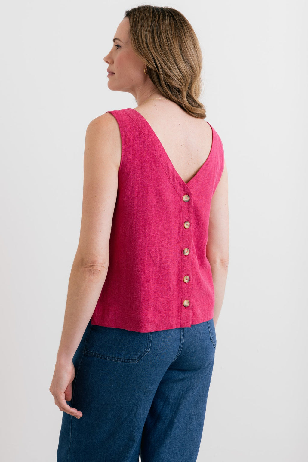 Lily and Me Allium Two Way Button Through Vest-Shirts & Tops-8-Boysenberry-