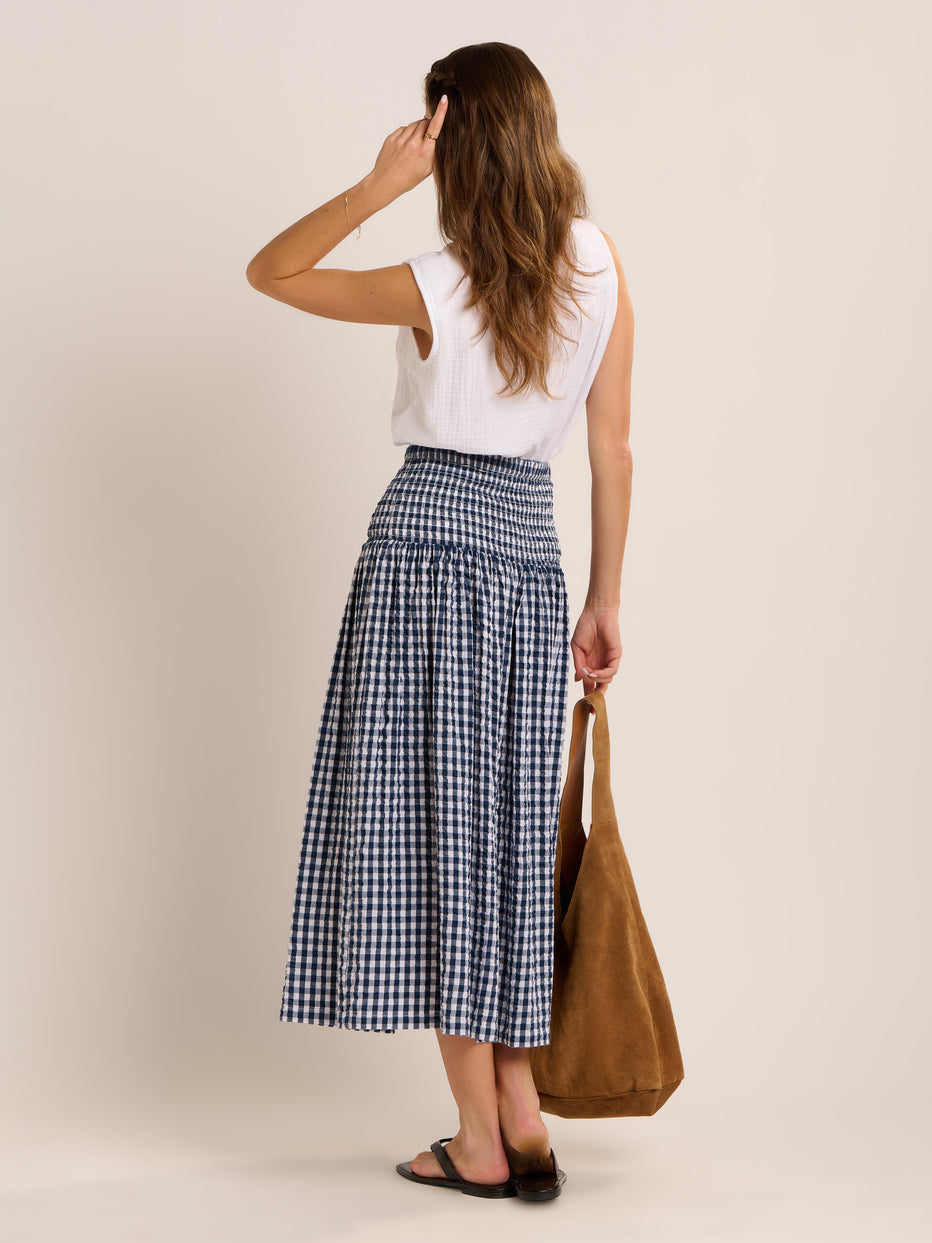 Brakeburn Lilly Double Cloth Sleeveless Blouse
White