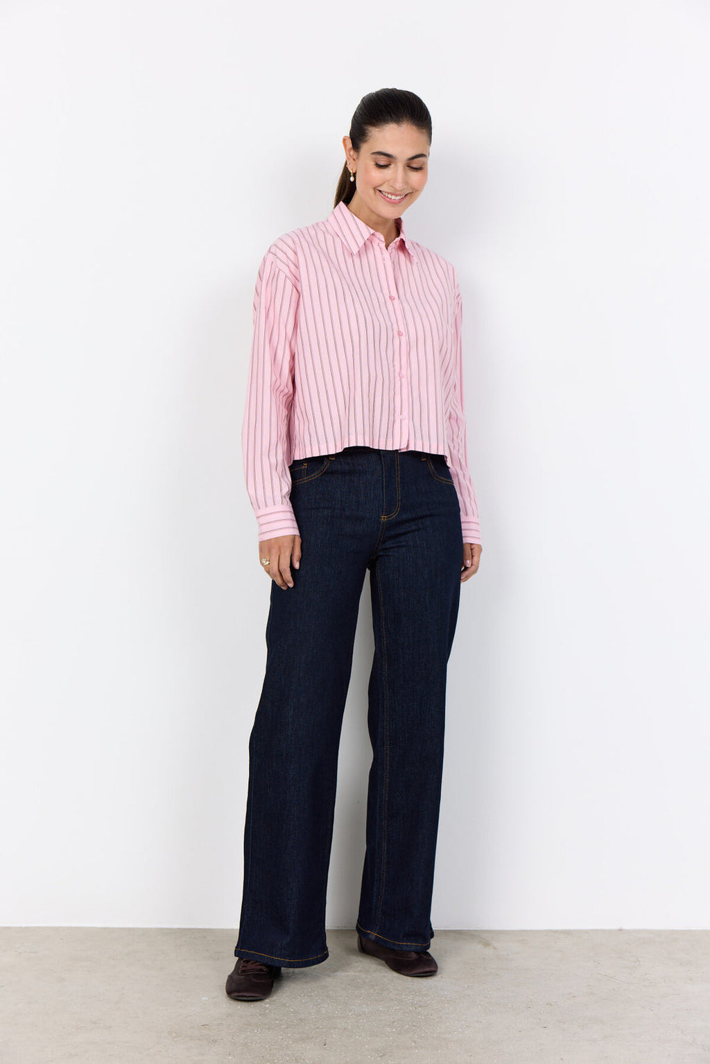 Soya Concept SC-BARDOT 1 Shirt Light pink-Soya Concept-White finn
