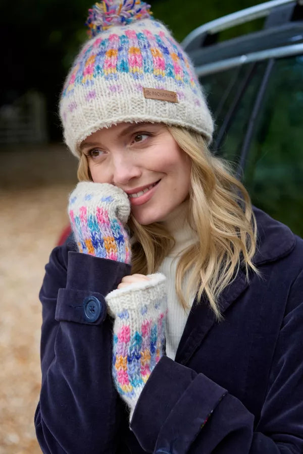 Pachamama Arundel Bobble Beanie Oatmeal-Hat-White finn