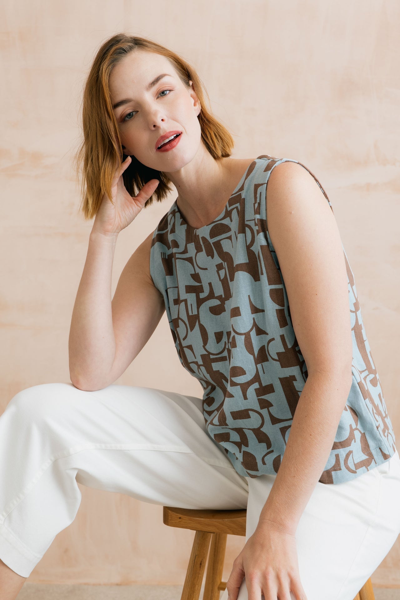 Lily and Me Cora Linen Blend Button Back Vest