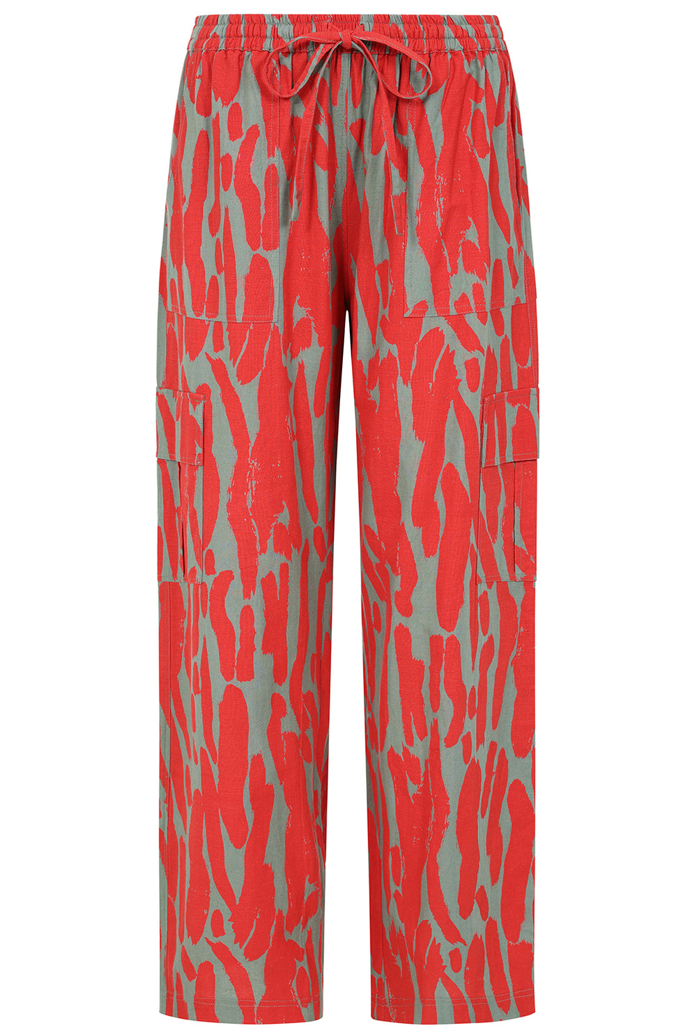 Beth Brush Strokes Pant-Trouser-White finn