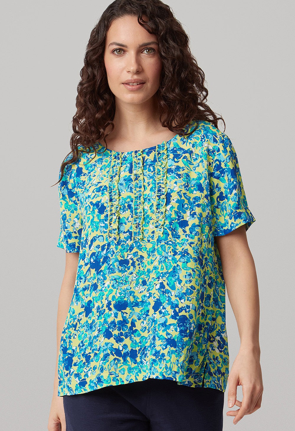 Adini Mandy Scattered Blossom Top-Shirts & Tops-White finn