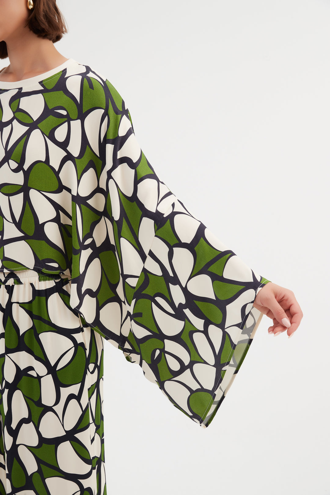 Tirelli Oversized Print Layer2 Top Rayon Green Oasis Prin