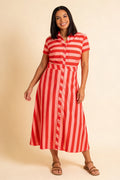 Pretty Vacant Jonie Dress in Block Stripe Pink/Red-Pretty Vacant-White finn