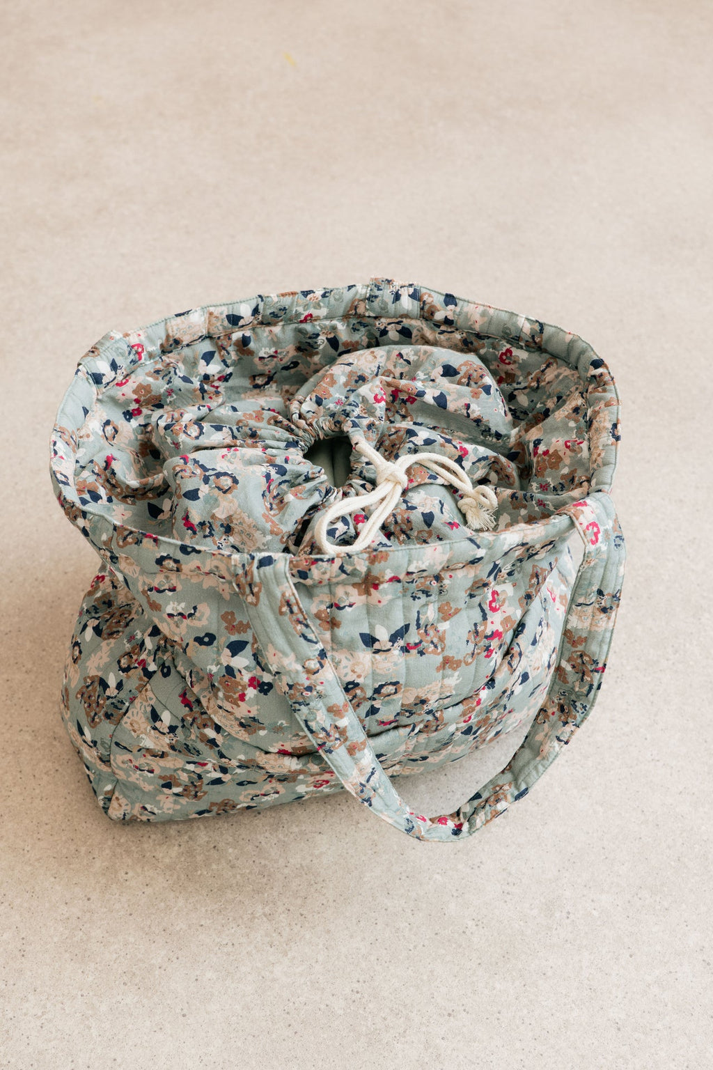 Lily and Me Ditsy Print Quilted Tote Bag Ocean