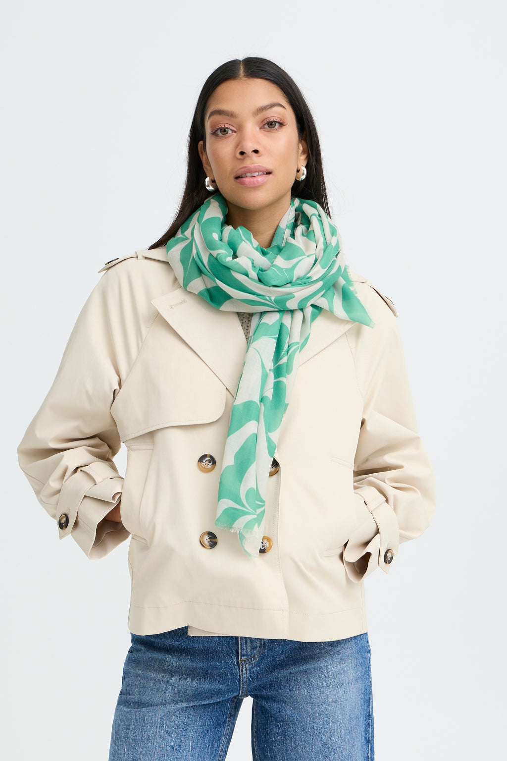 B young Bywallam Swirl Scarf-b.young-White finn