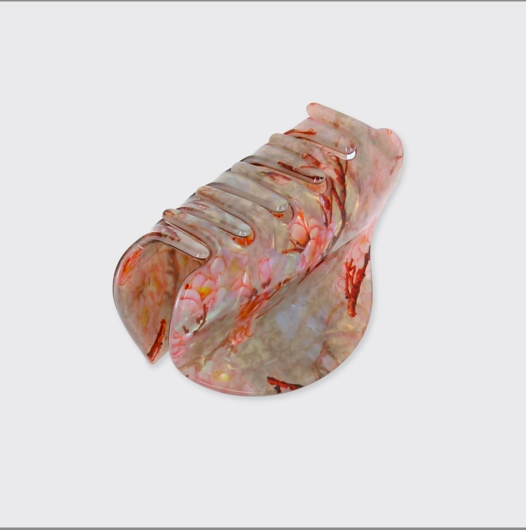 Millie Mae Cherry Blossom Chunky Claw Clip - Oyster