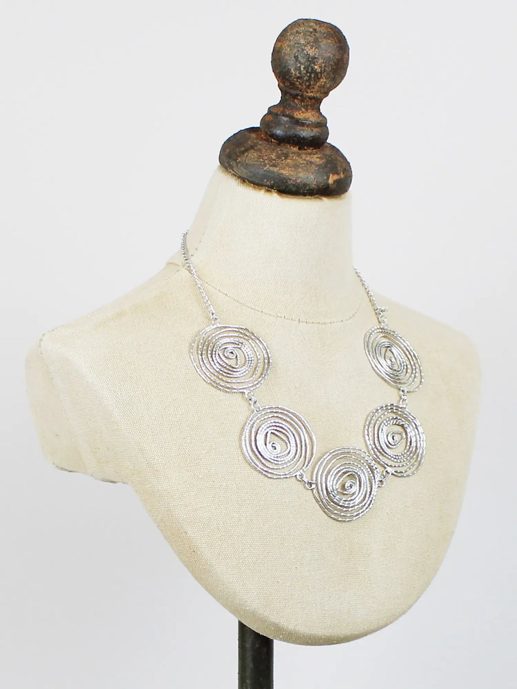 Suzie Blue Five Piece Swirl Necklace KH1504