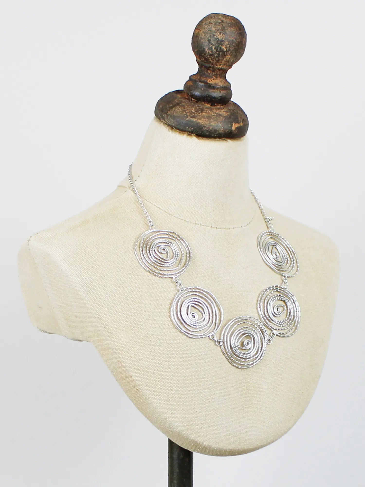 Suzie Blue Five Piece Swirl Necklace KH1504