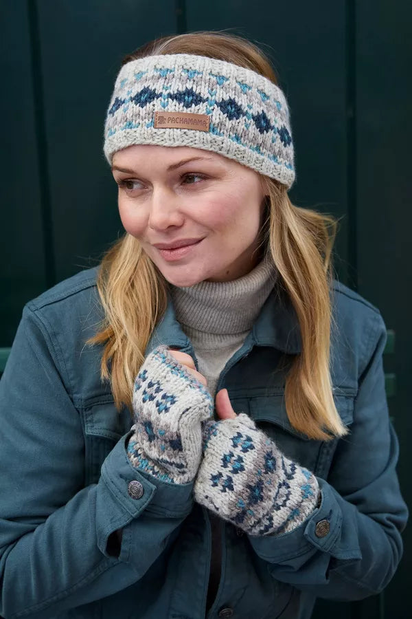 Pachamama Loch Fyne Merino Headband Green-Pachamama-White finn