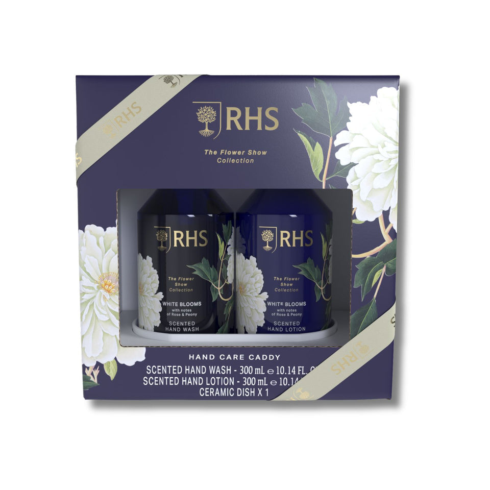RHS Hand Care Caddy White Blooms 2 x 300ml