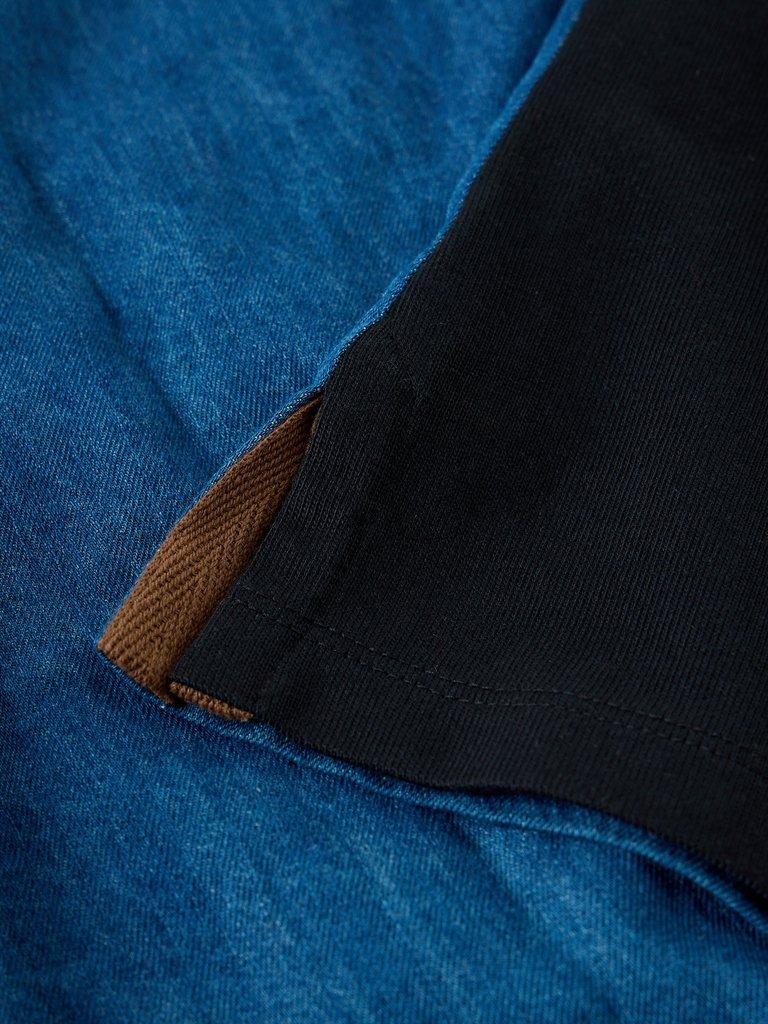 White Stuff denim mix rugby top
