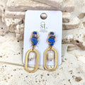Blue and Gold Luxury Earrings HZ180E