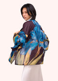 Powder Iris Short Kimono Jacket