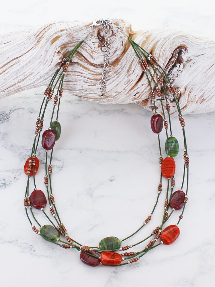 Overlapping Glass Bead Necklace DC1610