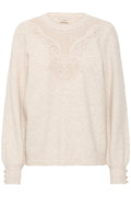 Fransa Frellen Pullover 2-Knitwear-White finn