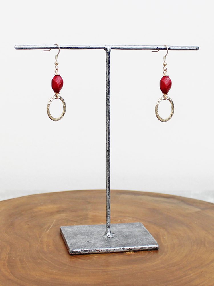 Beaten Ring Drop Earrings AY6603