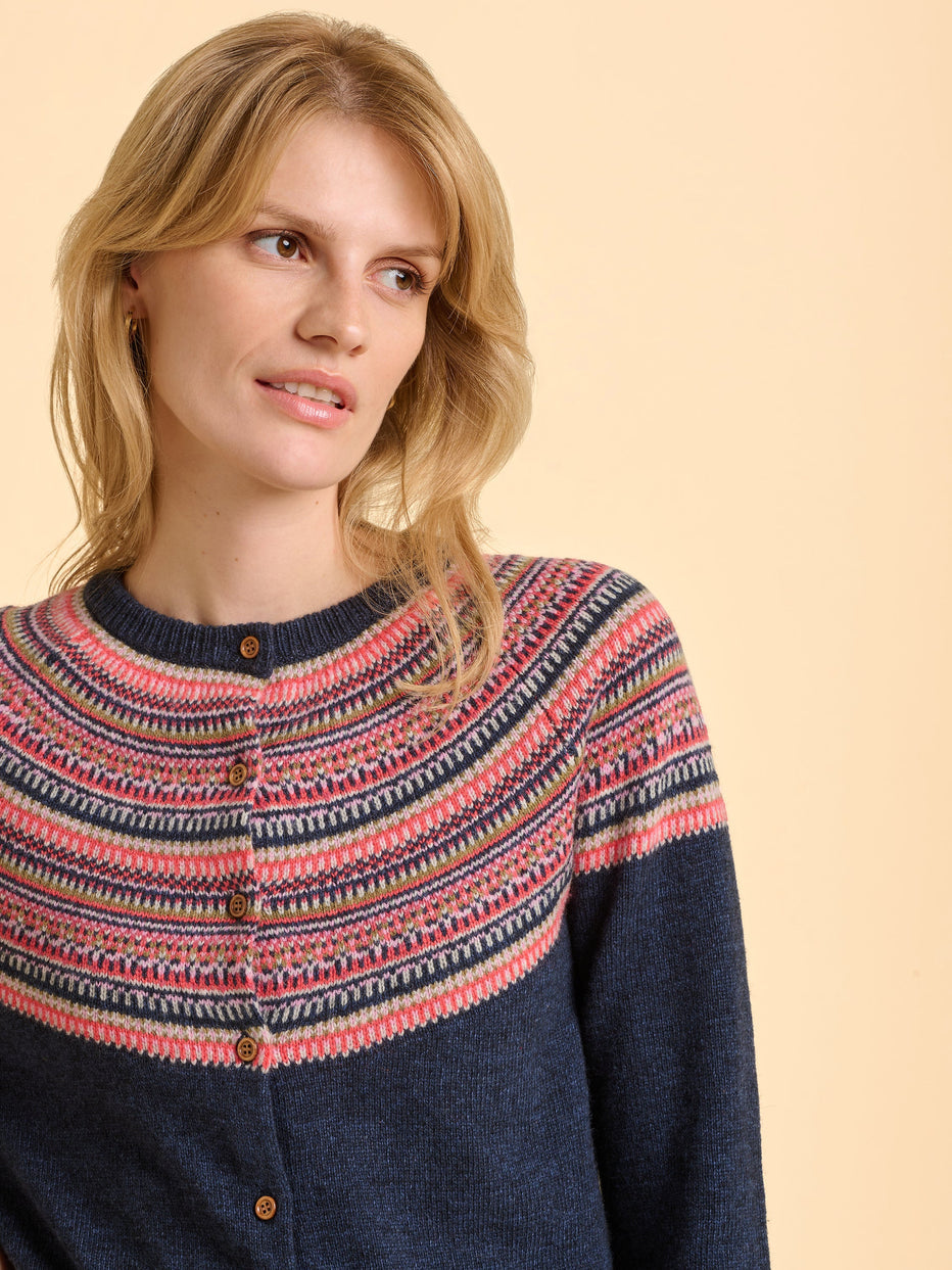 Brakeburn Deepwater Fairisle Cardigan