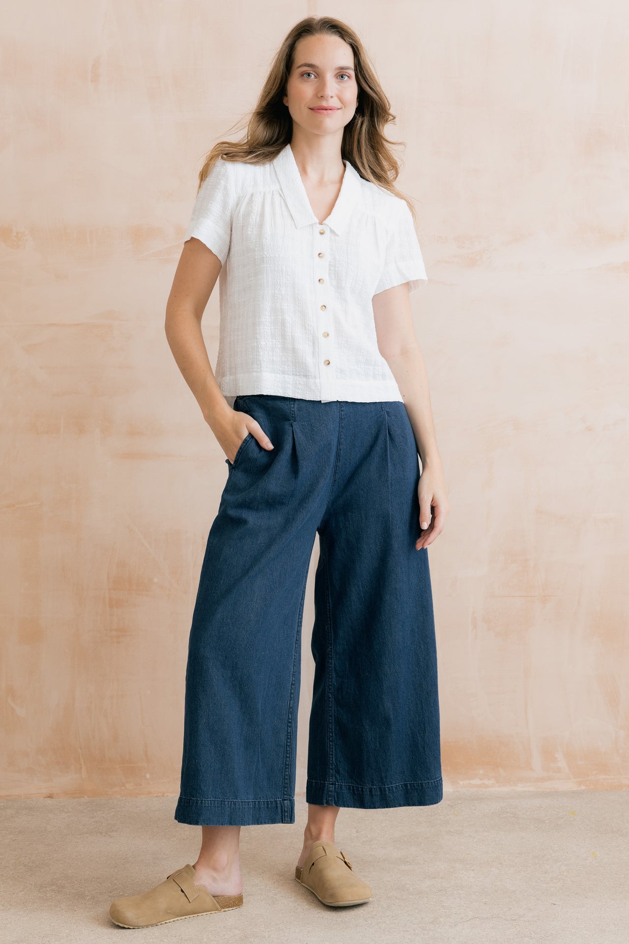 Lily and me Summer Trouser plain Linen Denim