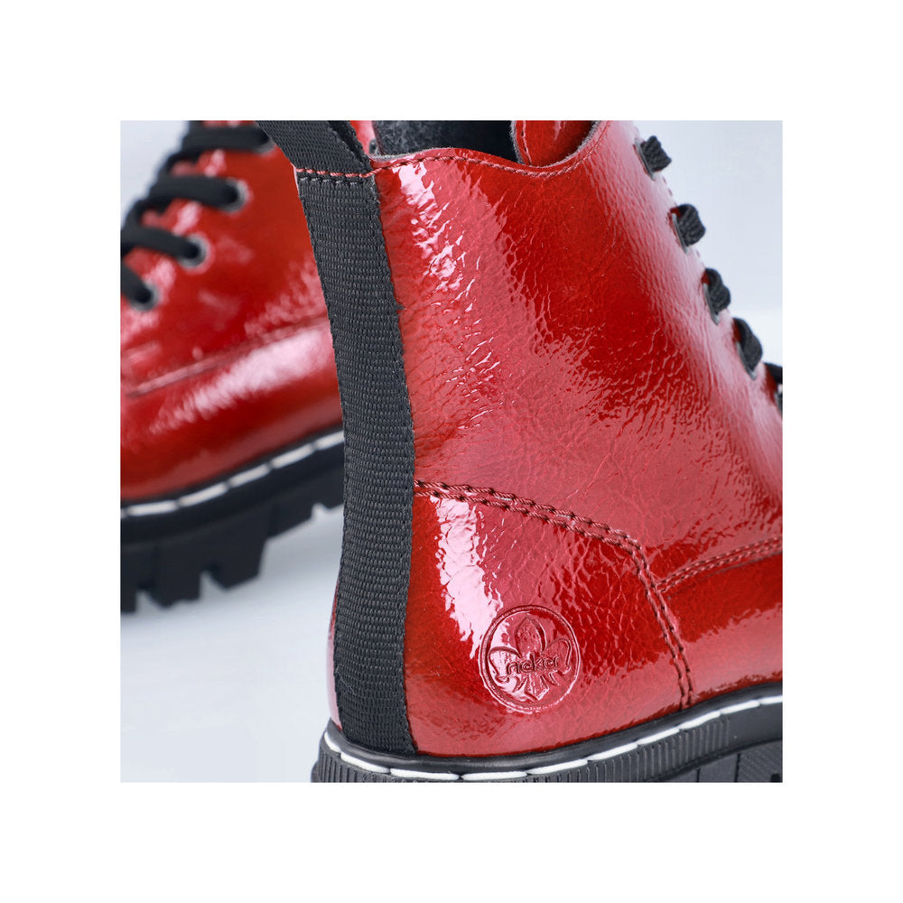 Rieker Red Ankle Boot 74020-Footwear-White finn