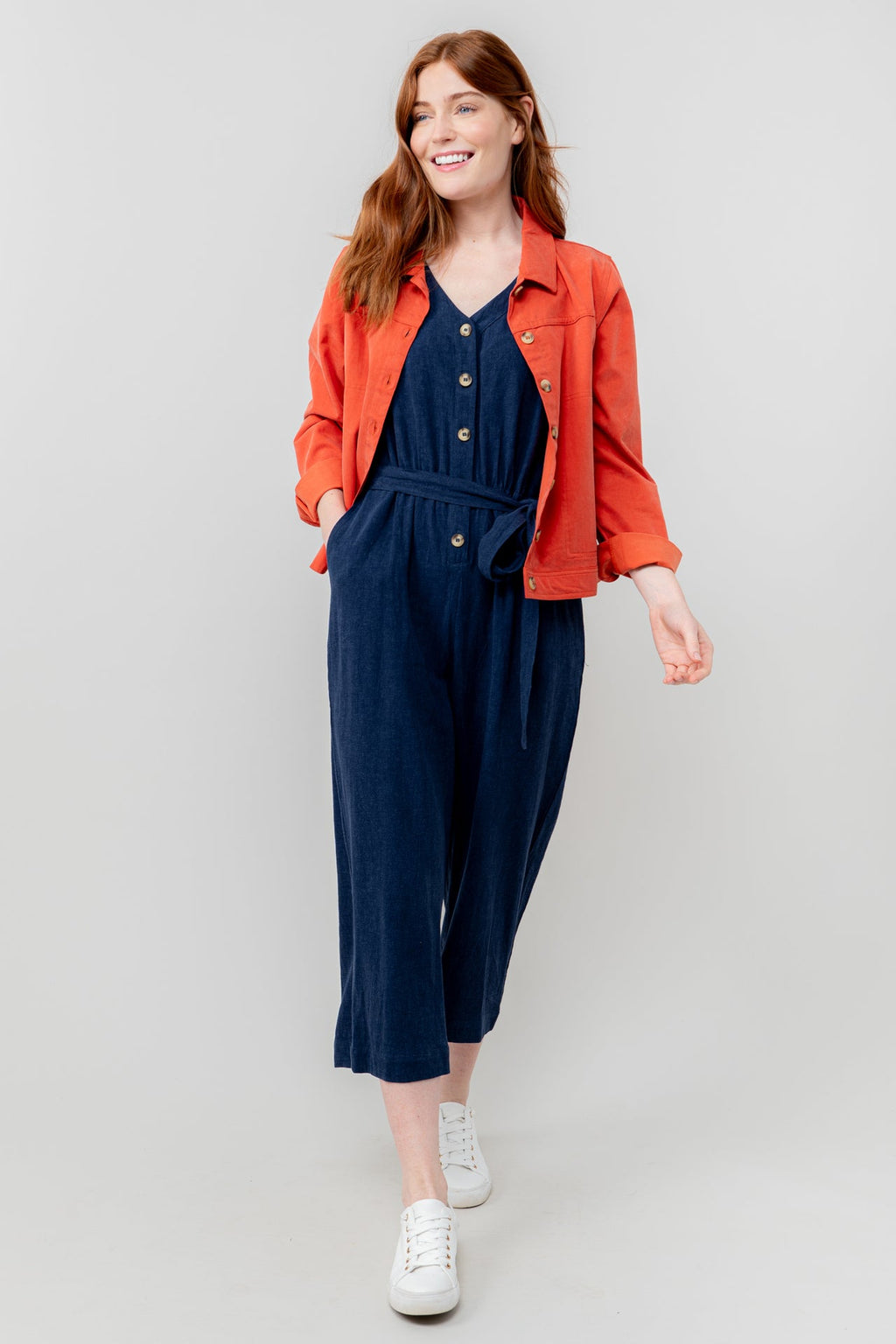 Lily and Me Allium Jumpsuit Plain Linen