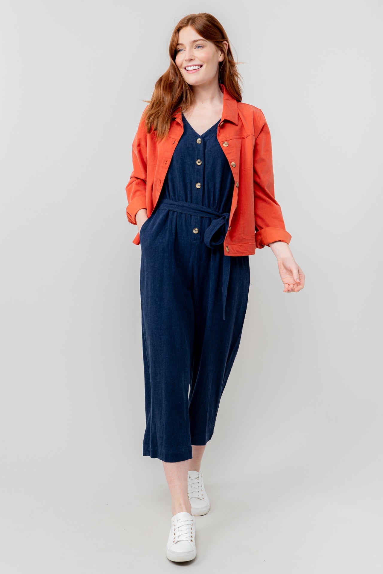 Lily and Me Allium Jumpsuit Plain Linen-Jumpsuit-White finn