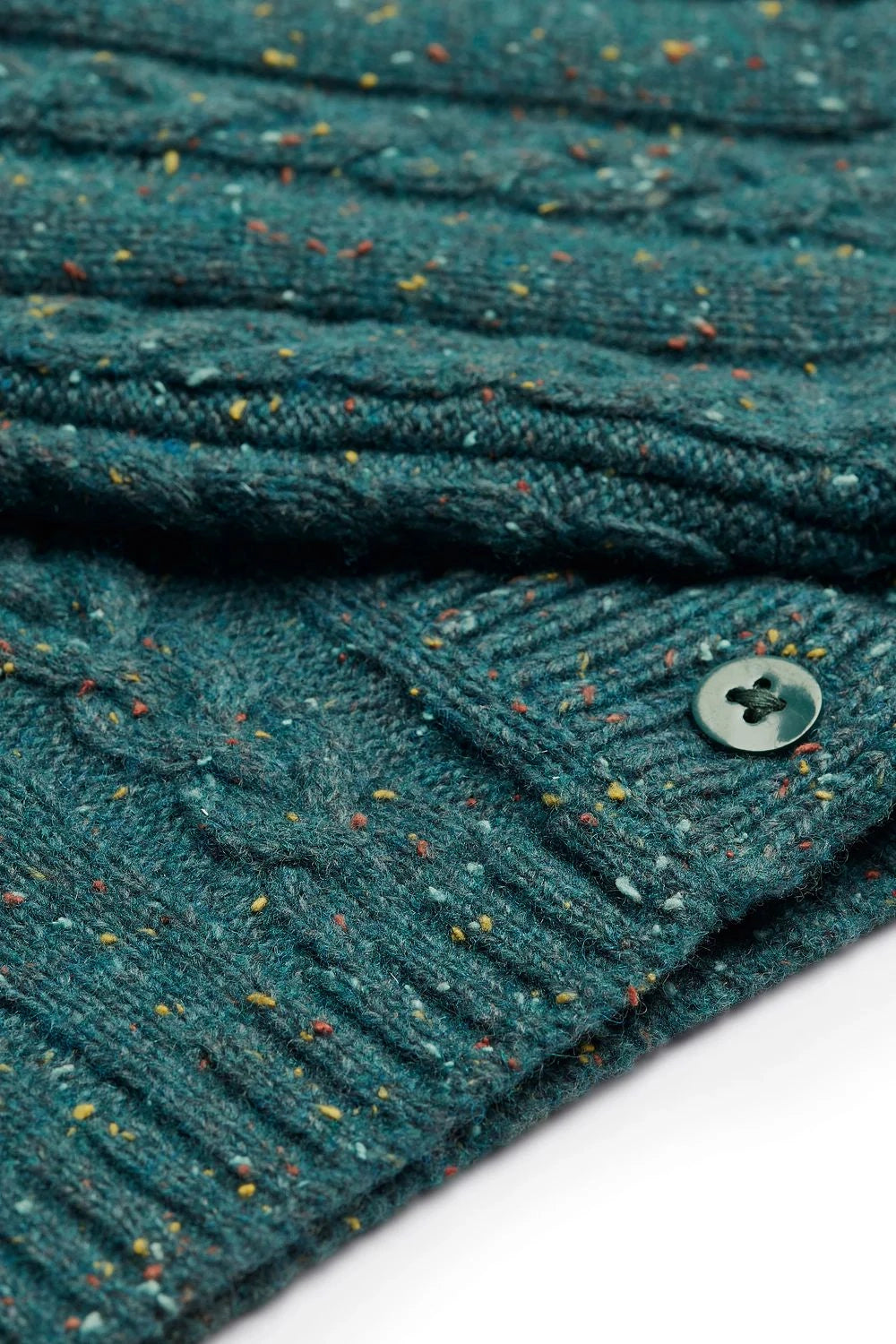 Mistral Collar & Cable Fleck Cardigan-Knitwear-White finn