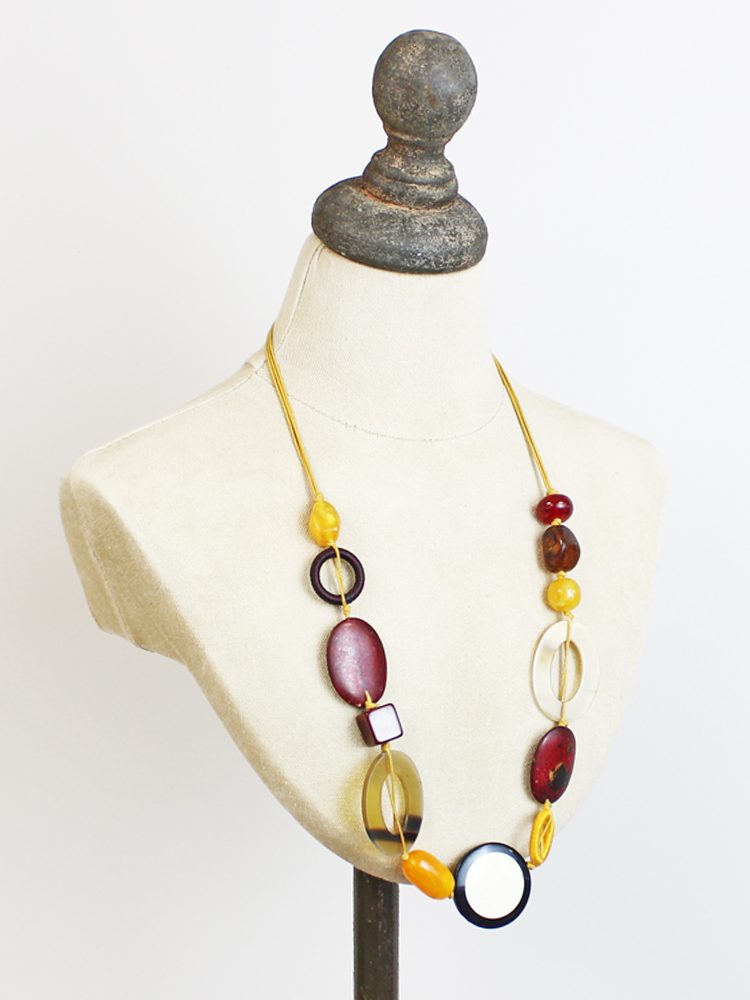 Mixed Resin Bead Hoop Necklace AY6604